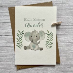 Babykarte Elefant mint